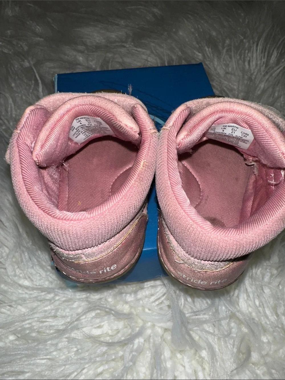 Stride Rite Glitter Pink Toddler Boots with Double Velcro Straps